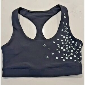 SoulCycle Womens Y2K Studded Grommet‎ Racerback Sports Bra Black Small